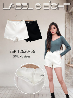 【补现货】12620 高腰西装拼接木耳边短裤 RM56 Only🌸