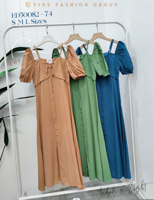 【补现货】🛍️爆款新品🛍️高品质气质款吊带露肩连体裙 RM35.00 Only🌸（原价 RM74.00)