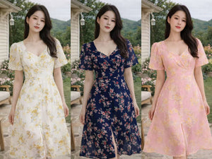 🔥MFD独家爆款🔥高品质气质雪纺花花连体裙 RM89 Only🌸 （1-K3）