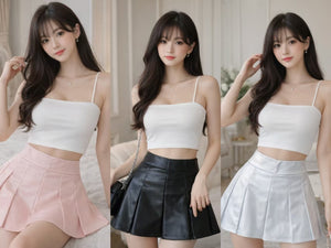 黑卡独家爆款🔥 高品质高腰百褶皮质裤裙 RM65 Only🌸（1-O3）