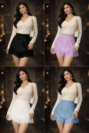 🔥MFD独家爆款🔥高品质高腰钩花拼接短裤 RM69 Only🌸 （1-E3）