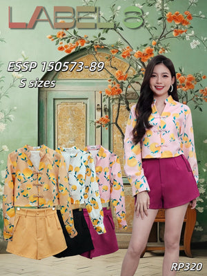 【补现货】150573 气质花花套装 上衣 ➕ 短裤 RM89 Only🌸