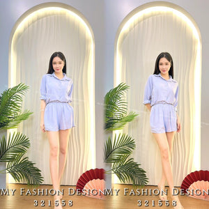 🔥爆款新品🔥高品质气质款衬衫套装 上衣 甲 短裤 RM59 Only 🌸 （原价 RM69 ）