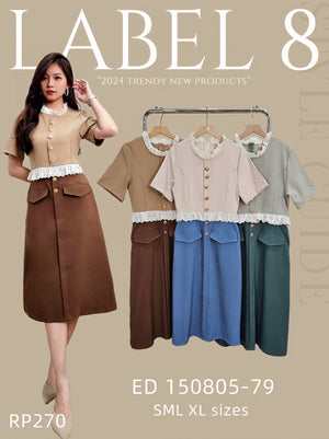 【补现货】150805 拼色款OL连体裙 RM79 Only🌸