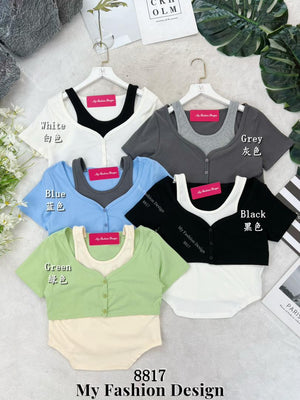 爆款新品🔥高品质百搭假两件拼色上衣 RM39 Only 🌸（1-Q2）