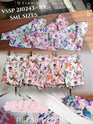 【补现货】🛍️爆款新品🛍️高品质斜肩花花套装 上衣➕裤子 RM39.00 Only🌸（原价 RM89.00）