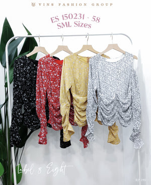 【补现货】150231 碎花网纱时装上衣 RM58 Only🌸