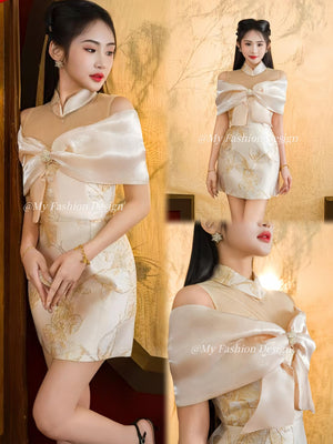 🏮MFD独家爆款🏮 高品质新中式蝴蝶结提花连体裤裙 RM135 Only🔥（1-D2）