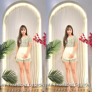 爆款新品🔥高品质气质款提花套装 上衣 ➕ 裤子 RM129 Only🌸（2-S3）