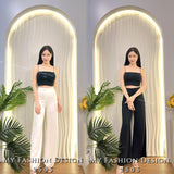 爆款新品🔥高品质新款松紧腰宽松显瘦垂感直筒休闲长裤 RM69 Only🕊️（1-A3）