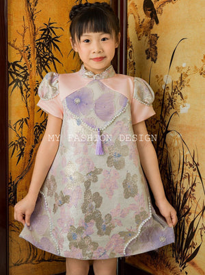 🏮MFD独家亲子系列🏮高品質提花款女童旗袍连体裙 RM99 Only🍊 （原价 RM129 ）（2-F4）