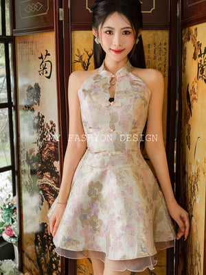 🏮MFD独家亲子系列🏮高品質cut in款提花旗袍连体裙RM119 Only🍊 （原价 RM149 ）（2-G2）