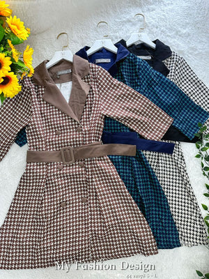 爆款新品🔥高品质气质千鸟格连身裙 RM89（3-W3）