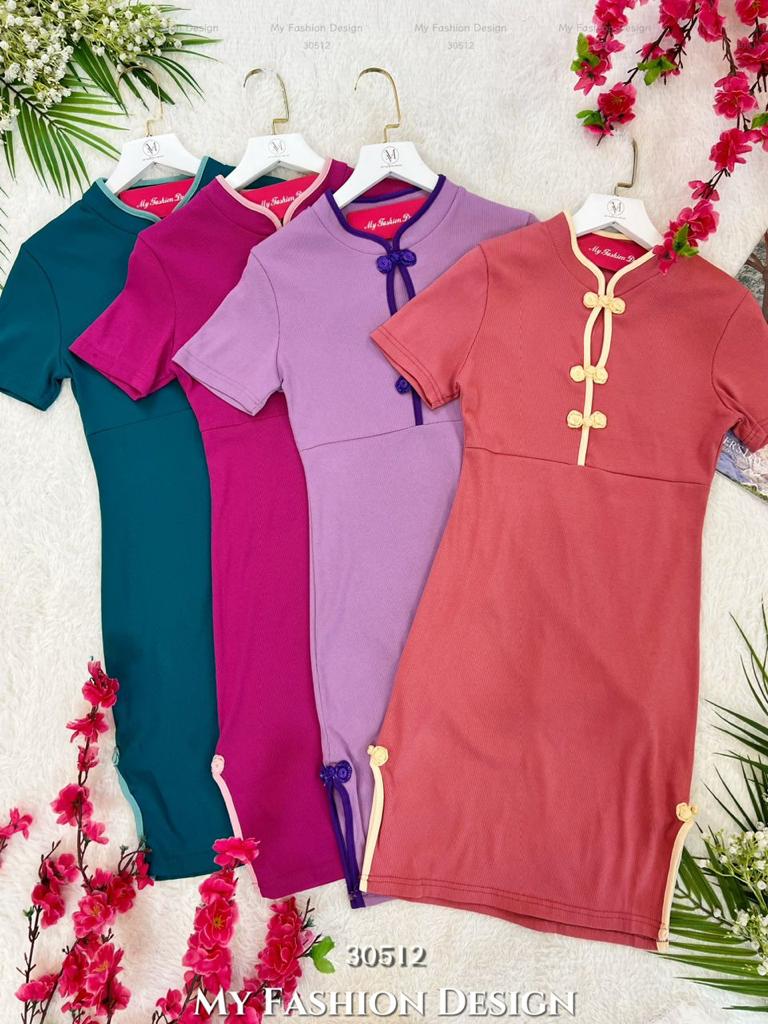 爆款新品🔥高品质螺纹针织旗袍连体裙 RM65 Only🌸 (2-R2)