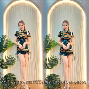 🔥黑卡独家爆款🔥 高品质气质抽绳旗袍连体裙 RM89 Only🌸(2-N2) (SH-D4)