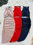 🔥黑卡独家爆款🔥高品质气质款抽绳套装 上衣 ➕ 裙子 RM99 Only🌸 (1-C2)