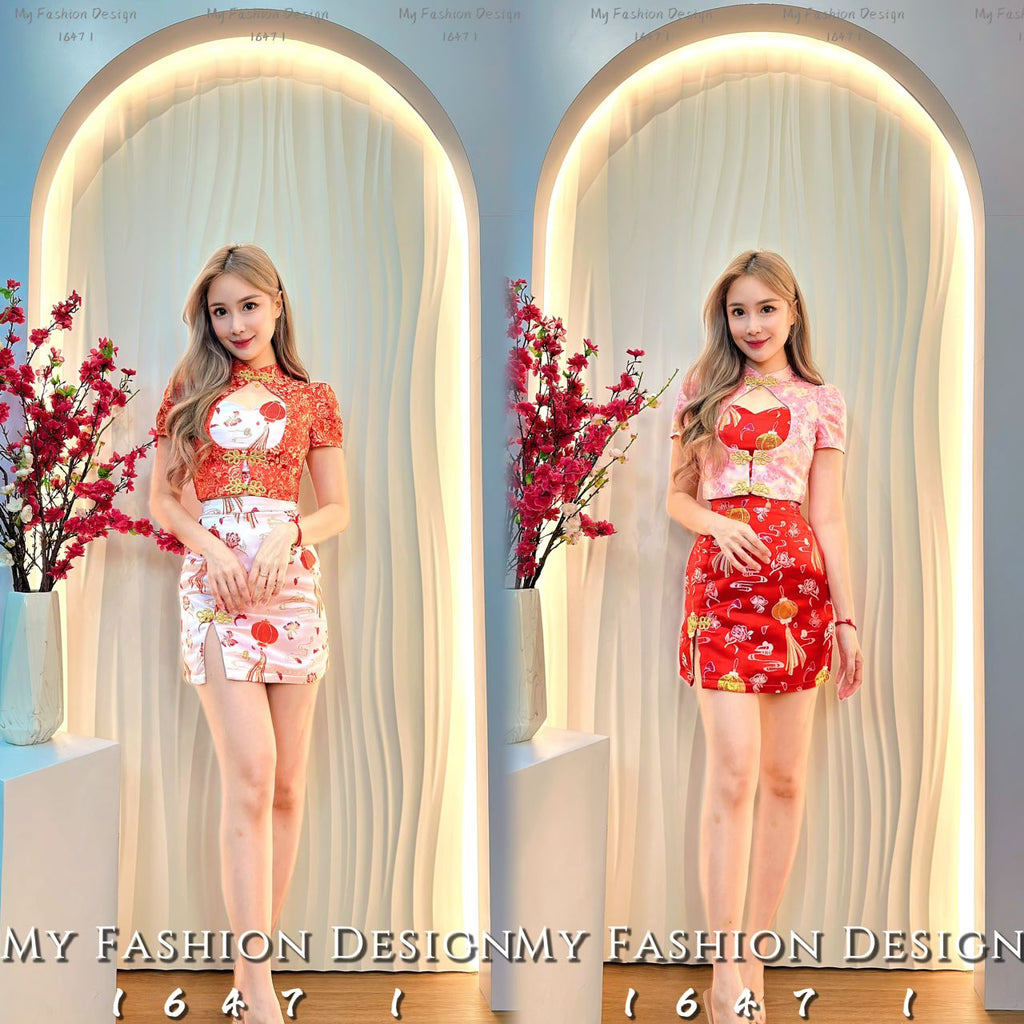 金卡亲子系列🔥高品质提花款旗袍套装 上衣 ➕ 裙子 RM139 Only🌸(2-U1)