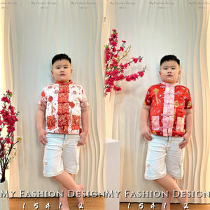 金卡亲子系列🔥高品质提花男童款唐装 RM99 Only🌸(2-S2) (SH-D4)