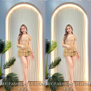 🔥黑卡独家爆款🔥高品质蕾丝拼接百褶连体裤裙 RM89 Only🌸（SH-D4）