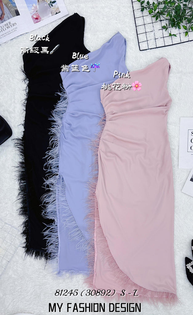 爆款新品🔥高品质气质斜边连体裙 RM89 Only🌸（1-R2）