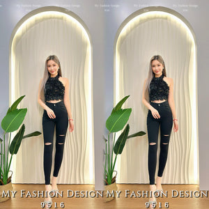 独家爆款❤️‍🔥 高品质高腰百搭破洞长裤 RM65 Only🔥（1-E2）