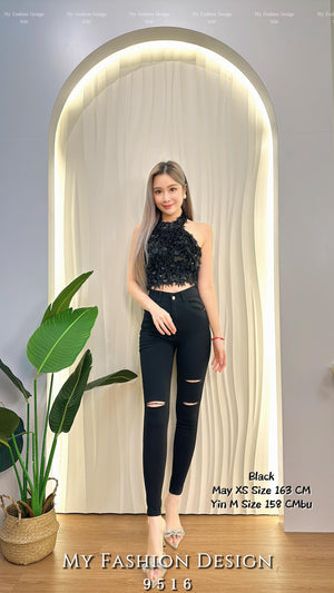 独家爆款❤️‍🔥 高品质高腰百搭破洞长裤 RM65 Only🔥（1-E2）