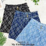 爆款新品🔥高品质高腰格纹牛仔裤裙 RM59 Only🌸（2-E3）