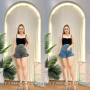 🔥黑卡独家爆款🔥高品质高腰牛仔荷叶边短裤 RM62 Only🌸（2-S3）