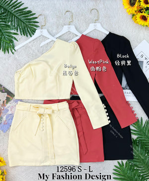 爆款新品🔥高品质西装斜边套装 上衣 ➕ 裤裙 RM85 Only🌸（2-T4）