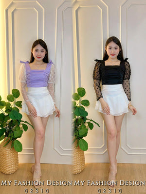 爆款新品❤️‍🔥 高品质网纱拼接棉质上衣 RM49 Only🔥 （1-L3）(SH-D4)