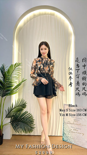 爆款新品🔥高品质花花雪纺套装 上衣 ➕裤裙 RM89 Only🌸（1-C2）