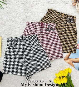 🔥黑卡独家爆款🔥高品质高腰千鸟格短裤 RM59 Only🌸（1-E4）