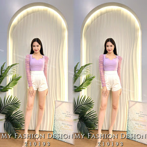 爆款新品🔥高品质气质锦棉拼接网纱上衣 RM59 Only🌸 （2-Y3）