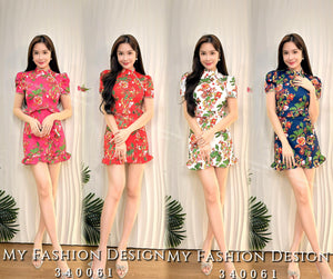 🧨黑卡独家爆款🧨高品质花花款旗袍连体裤裙 RM89 Only🌸（1-D2）