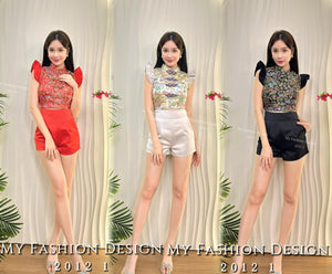 🧨金卡独家爆款🧨高品质气质提花款旗袍套装 上衣 ➕ 裤子  RM129 Only🌸（2-O3）