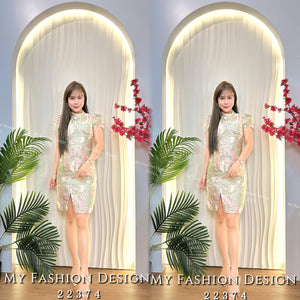 【补现货】🛍️爆款新品🛍️高品质气质款提花旗袍套连体裙 RM49.90 Only🌸（原价RM109）