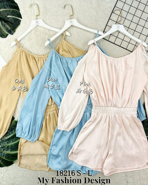 爆款新品🔥高品质吊带款缎面连体短裤 RM79 Only🌸（1-C3）