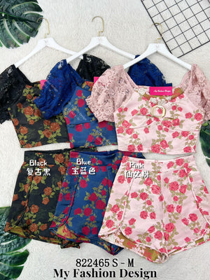 爆款新品🔥高品质气质款花花套装 上衣 ➕ 裤子 RM113 Only🌸（2-T4）