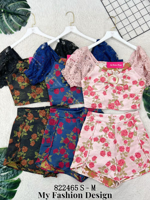 爆款新品🔥高品质气质款花花套装 上衣 ➕ 裤子 RM113 Only🌸（2-T4）