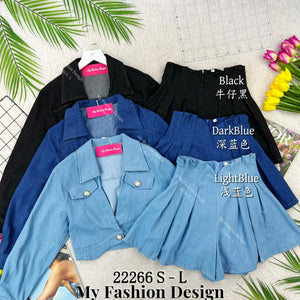 【补现货】爆款新品🔥高品质气质款牛仔套装 上衣 ➕ 短裤RM65.00 Only🌸（原价 RM120.00）