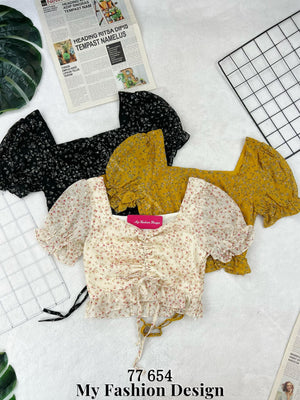 爆款新品🔥 高品质碎花抽绳时装上衣 RM59 Only🌸（2-B3）