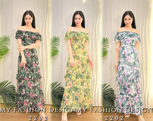 🔥黑卡独家爆款🔥 高品质一字肩款花花连体裙 RM109 Only🌸（2-M3）