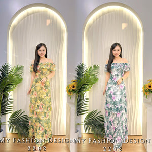 🔥黑卡独家爆款🔥 高品质一字肩款花花连体裙 RM109 Only🌸（2-M3）