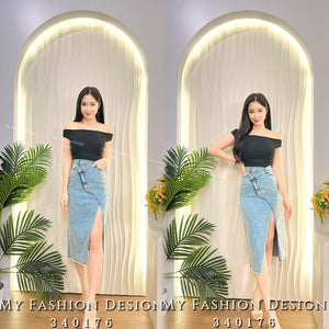 🔥黑卡独家爆款🔥 高品质高腰不规则洗水牛仔裙 RM75 Only🌸 （2-J1）