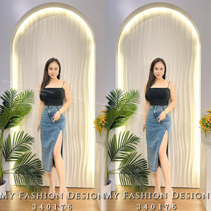 🔥黑卡独家爆款🔥 高品质高腰不规则洗水牛仔裙 RM75 Only🌸 （2-J1）