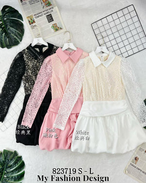 爆款新品🔥 高品质蕾丝款拼接连体裤裙 RM93 Only🌸（补现货）