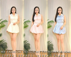 爆款新品🔥高品质镶钻领套装 上衣➕花苞裤裙 RM115 Only🌸(2-C3)