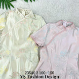 爆款新品🔥 高品质提花女童旗袍连体裙 RM89 Only🌸（2-T3）