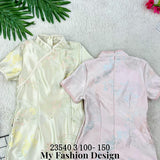 爆款新品🔥 高品质提花女童旗袍连体裙 RM89 Only🌸（2-T3）
