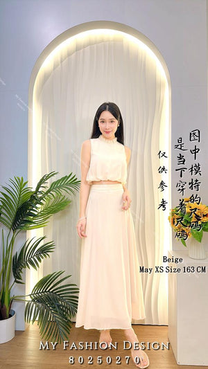 🔥MFD独家爆款🔥 高品质气质雪纺长裙套装 上衣 ➕ 长裙 RM129 Only🌸（2-L4）